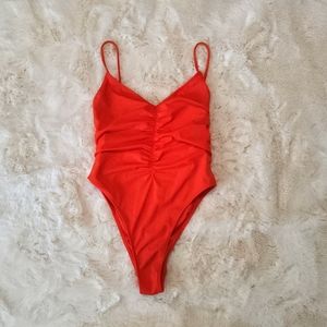Pac Sun LA Hearts red one piece swimsuit-Baywatch style